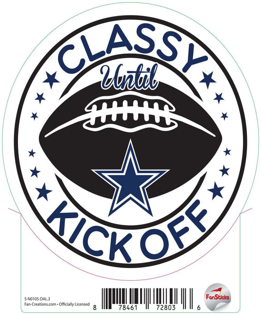 Fan Creations Decal Dallas Cowboys 3in Decal Classy until Kickoff