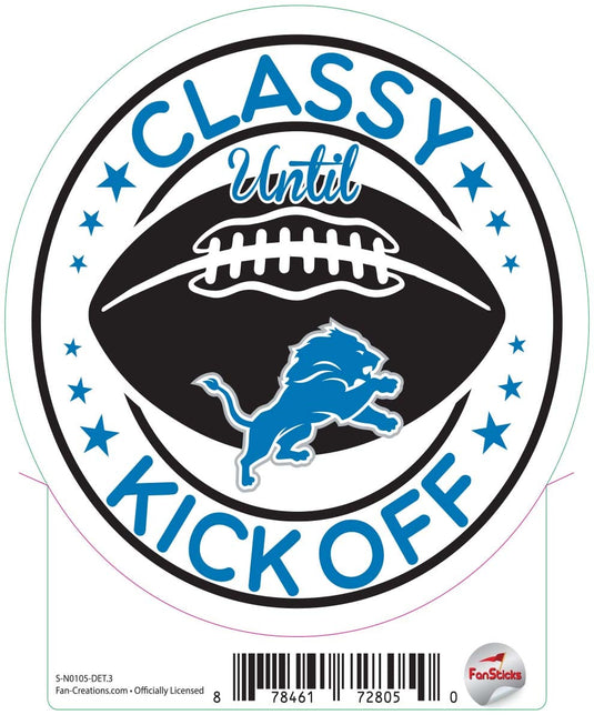 Fan Creations Decal Detroit Lions 3in Decal Classy until Kickoff