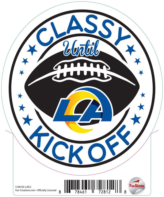 Fan Creations Decal Los Angeles Rams 3in Decal Classy until Kickoff