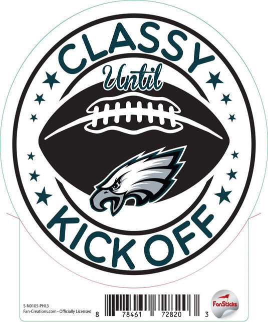 Fan Creations Decal Philadelphia Eagles 3in Decal Classy until Kickoff