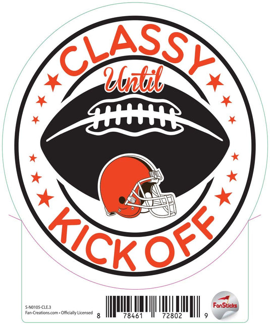 Fan Creations Decal Cleveland Browns 3in Decal Classy until Kickoff