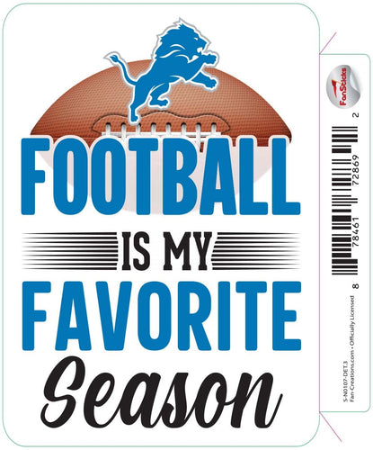 Fan Creations Decal Detroit Lions 3in Decal Football is My Favorite Season