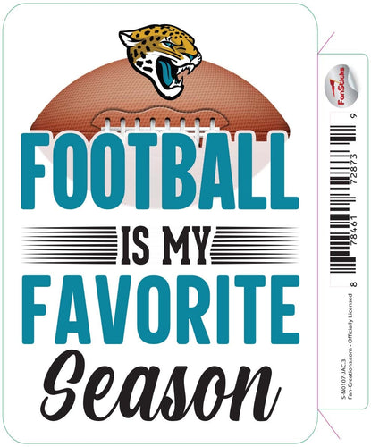 Fan Creations Decal Jacksonville Jaguars 3in Decal Football is My Favorite Season