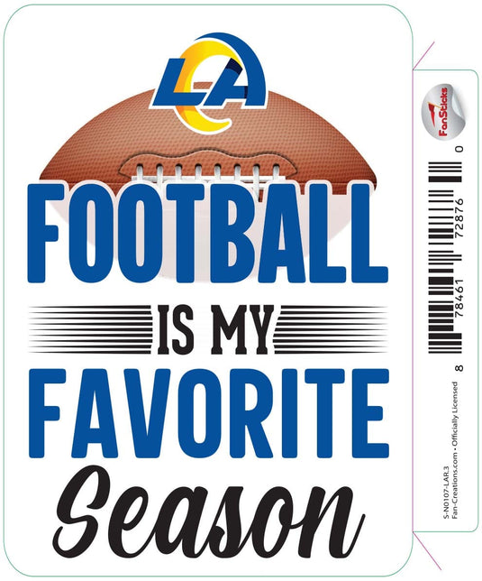 Fan Creations Decal Los Angeles Rams 3in Decal Football is My Favorite Season