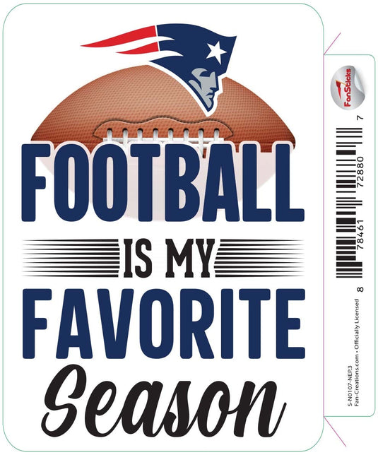 Fan Creations Decal New England Patriots 3in Decal Football Favorite Season