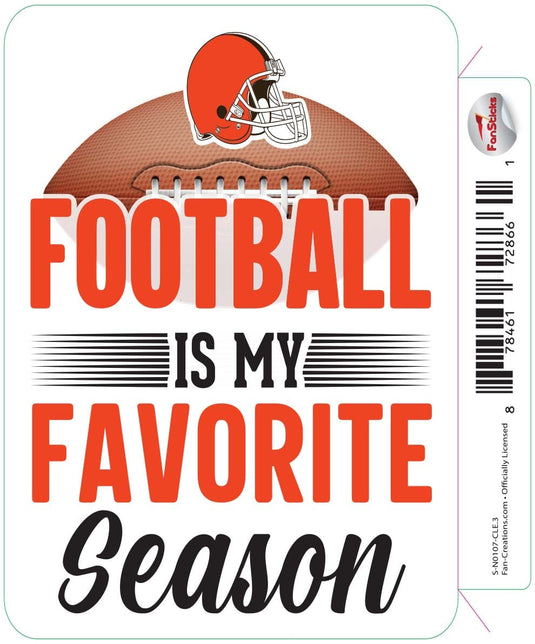 Fan Creations Decal Cleveland Browns 3in Decal Football is My Favorite Season
