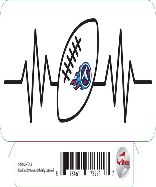 Fan Creations Decal Tennessee Titans 3in Decal - Heart Beat Football