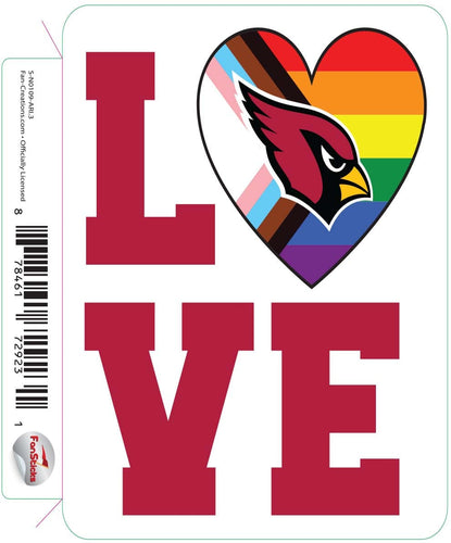 Fan Creations Decal Arizona Cardinals 3in Decal LGBTQ 