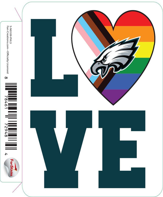 Fan Creations Decal Philadelphia Eagles 3in Decal LGBTQ Love