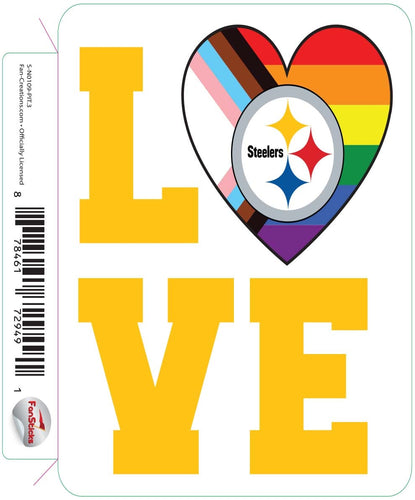 Fan Creations Decal Pittsburgh Steelers 3in Decal  LGBTQ Love