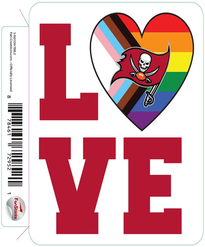 Fan Creations Decal Tampa Bay Buccaneers 3in Decal - LGBTQ Love