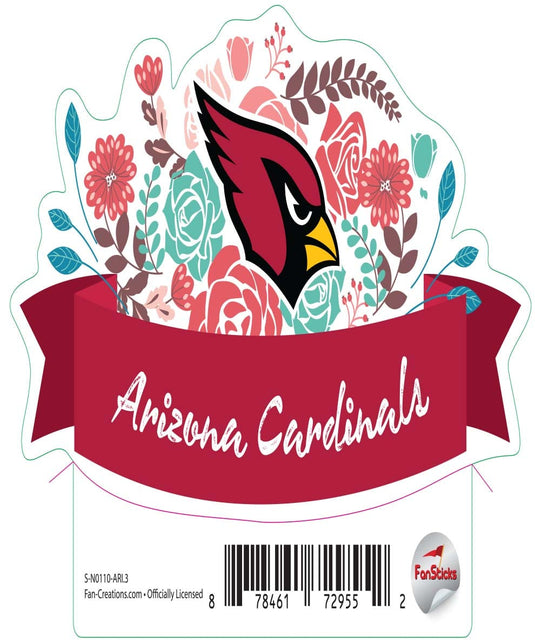 Fan Creations Decal Arizona Cardinals 3in Decal Flower Banner