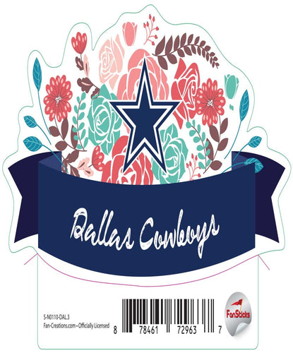 Fan Creations Decal Dallas Cowboys 3in Decal Flower Banner