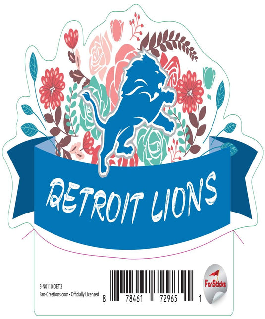 Fan Creations Decal Detroit Lions 3in Decal Flower Banner