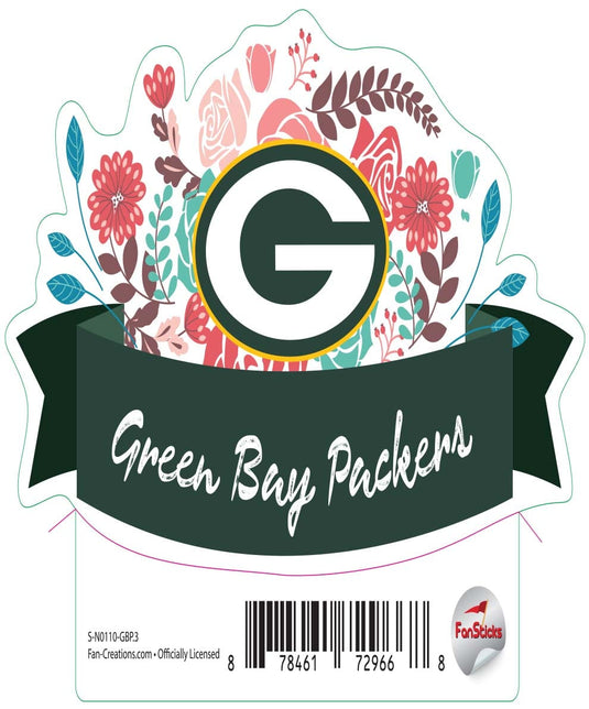 Fan Creations Decal Green Bay Packers 3in Decal Flower Banner