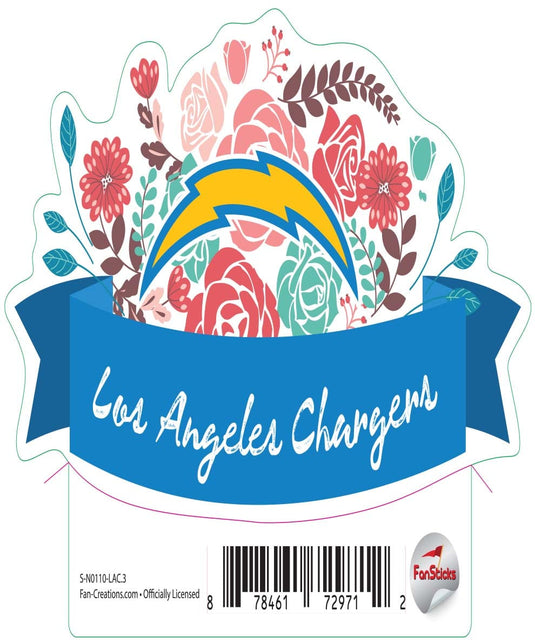 Fan Creations Decal Los Angeles Chargers 3in Decal Flower Banner