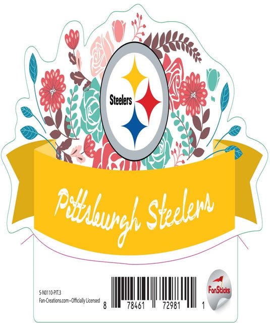 Fan Creations Decal Pittsburgh Steelers 3in Decal  Flower Banner