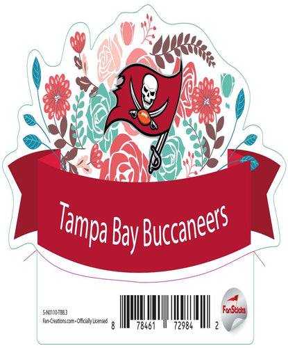 Fan Creations Decal Tampa Bay Buccaneers 3in Decal - Flower Banner