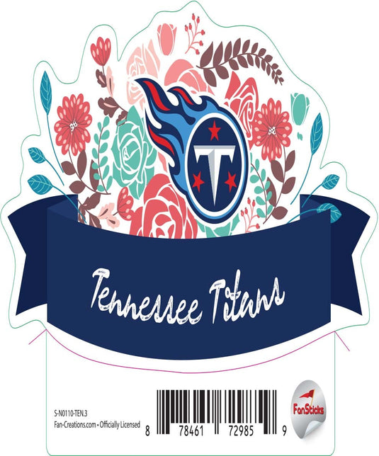 Fan Creations Decal Tennessee Titans 3in Decal - Flower Banner