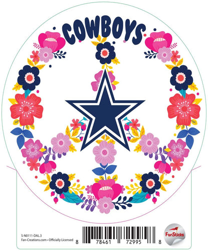 Fan Creations Decal Dallas Cowboys 3in Decal Peace Sign