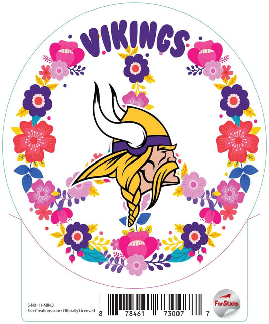 Fan Creations Decal Minnesota Vikings 3in Decal Peace Sign