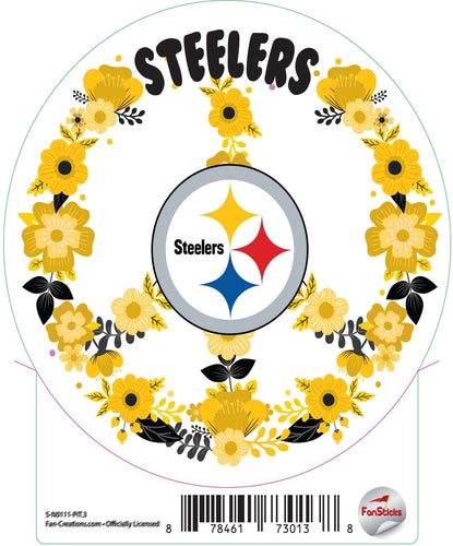 Fan Creations Decal Pittsburgh Steelers 3in Decal  Peace Sign