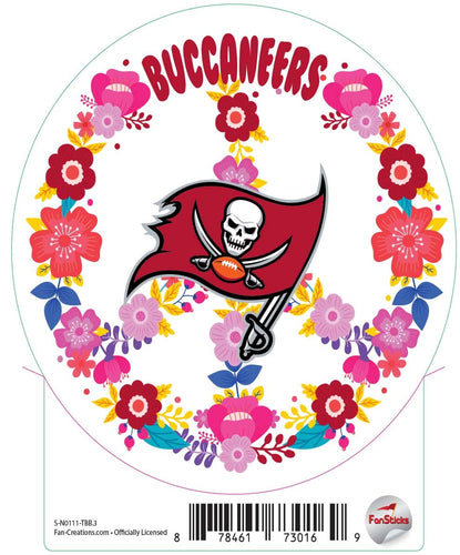 Fan Creations Decal Tampa Bay Buccaneers 3in Decal - Peace Sign