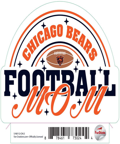 Fan Creations Decal Chicago Bears 3in Decal Football Mom