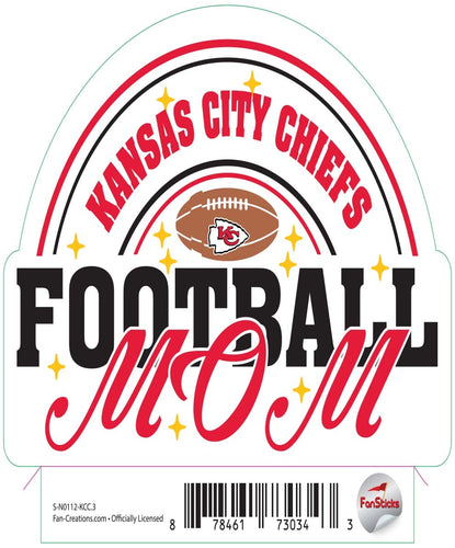 Fan Creations Decal Kansas City Chiefs 3in Decal Football Mom