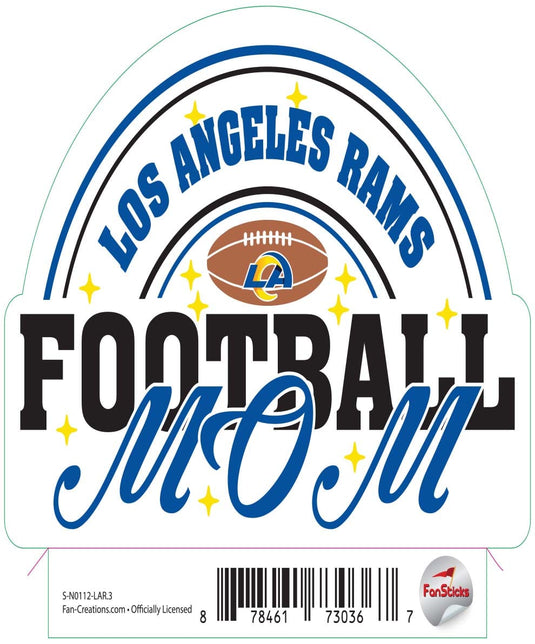 Fan Creations Decal Los Angeles Rams 3in Decal Football Mom