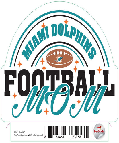 Fan Creations Decal Miami Dolphins 3in Decal Football Mom