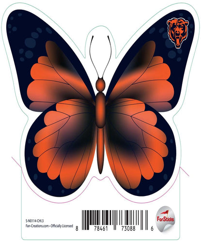 Fan Creations Decal Chicago Bears 3in Decal Butterfly