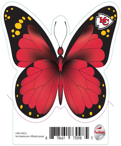 Fan Creations Decal Kansas City Chiefs 3in Decal Butterfly