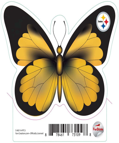 Fan Creations Decal Pittsburgh Steelers 3in Decal  Butterfly