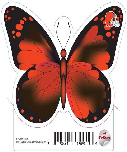 Fan Creations Decal Cleveland Browns 3in Decal Butterfly