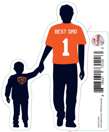 Fan Creations Decal Chicago Bears 3in Decal Best Dad Holding Hands