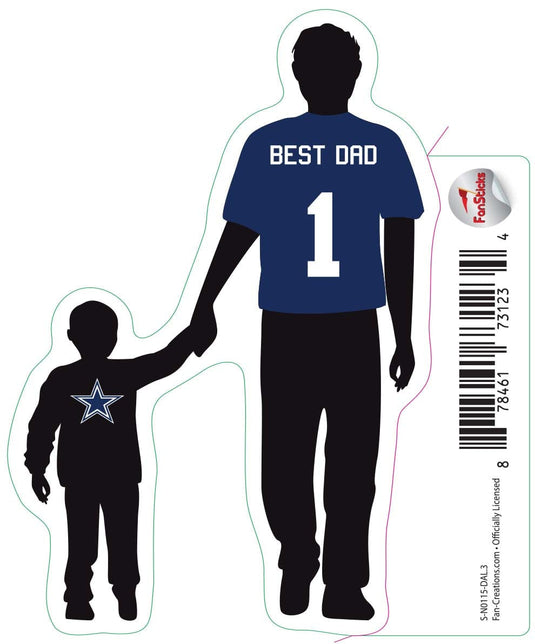 Fan Creations Decal Dallas Cowboys 3in Decal Best Dad Holding Hands