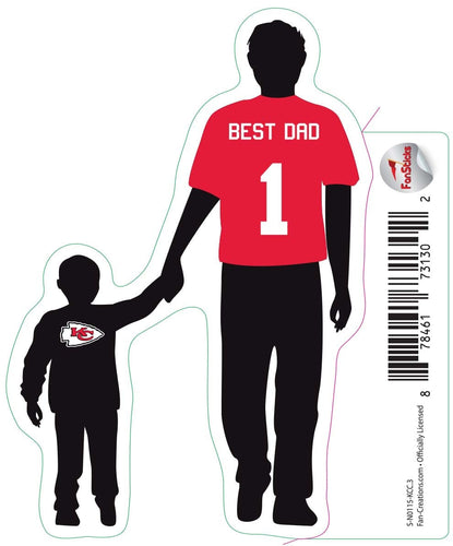 Fan Creations Decal Kansas City Chiefs 3in Decal Best Dad Holding Hands