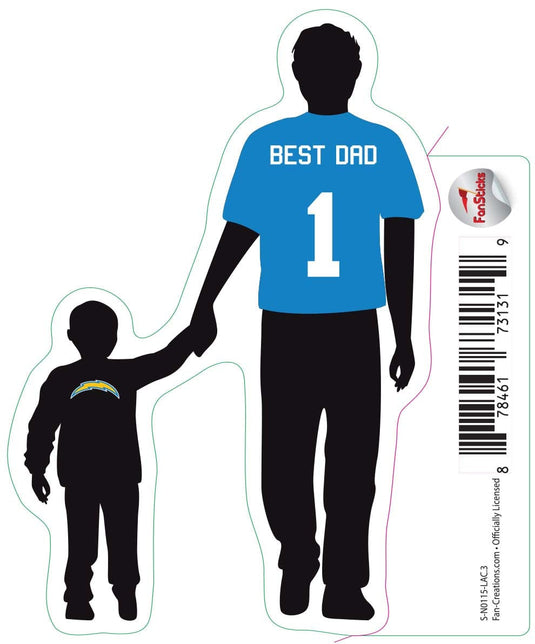 Fan Creations Decal Los Angeles Chargers 3in Decal Best Dad Holding Hands