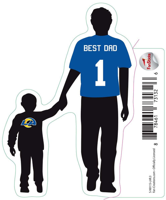 Fan Creations Decal Los Angeles Rams 3in Decal Best Dad Holding Hands