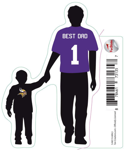 Fan Creations Decal Minnesota Vikings 3in Decal Best Dad Holding Hands