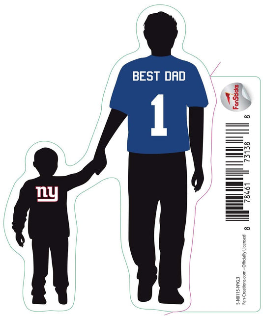 Fan Creations Decal New York Giants 3in Decal Best Dad Holding Hands