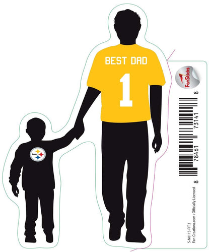 Fan Creations Decal Pittsburgh Steelers 3in Decal  Best Dad Holding Hands