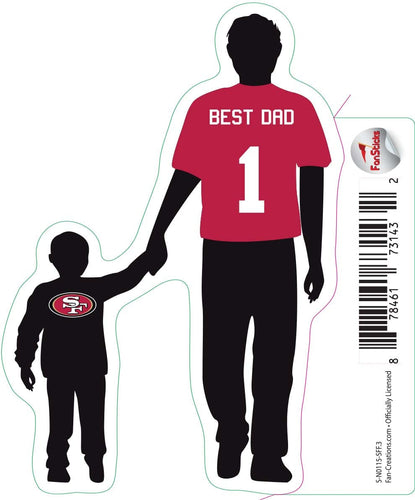 Fan Creations Decal San Francisco 49ers 3in Decal - Best Dad Holding Hands
