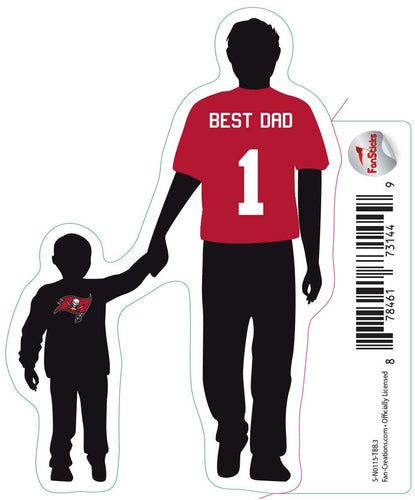 Fan Creations Decal Tampa Bay Buccaneers 3in Decal - Best Dad Holding Hands