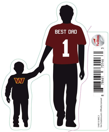 Fan Creations Decal Washington Commanders 3in Decal - Best Dad Holding Hands