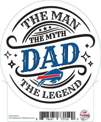 Fan Creations Decal Buffalo Bills 3in Decal The Man The Legend