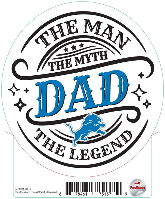 Fan Creations Decal Detroit Lions 3in Decal The Man The Legend