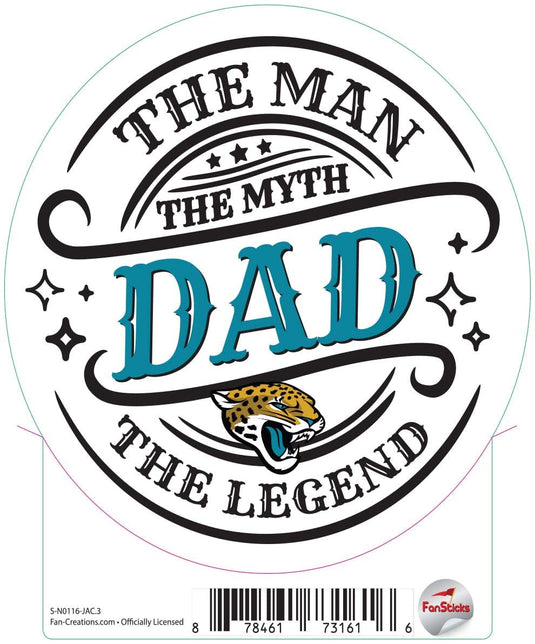 Fan Creations Decal Jacksonville Jaguars 3in Decal The Man The Legend