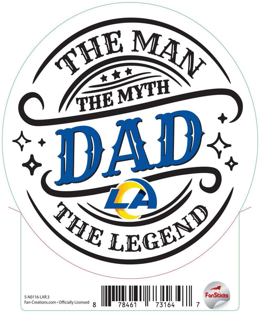 Fan Creations Decal Los Angeles Rams 3in Decal The Man The Legend